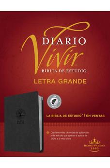 Biblia RVR 1960 de Estudio del Diario Vivir Letra Grande Símil Piel Carbón Índice Letra Roja