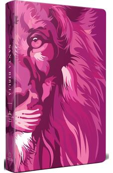 Image of Biblia RVR 1960 León de Judá Letra Grande Tamaño Manual Rosado Tapa Dura