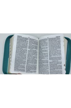 Image of Biblia RVR 1960 Compacta Duotono Turquesa con Índice y Cierre