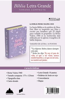 Biblia RVR 1960 Compacta Símil Piel Juvenil Mariposa Lila