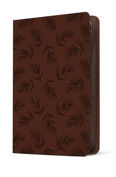 Image of Biblia NTV Ultrafina Letra Grande con Filament Símil Piel Palmera Café Índice Letra Roja Cierre