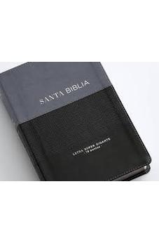 Image of Biblia RVR 1960 Letra Súper Gigante Símil Piel Negro Azul con Cierre Manual