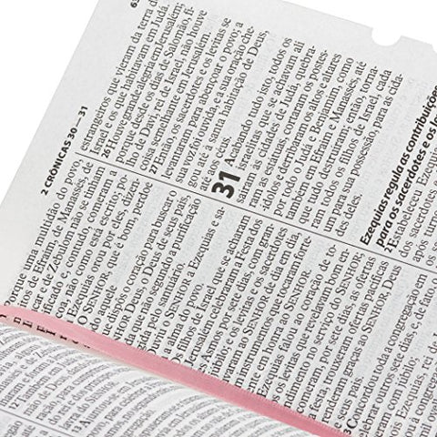 Image of Biblia Em Portugués RA065TILG Tapa Imitación Cuero Rosa Claro Índice Digital