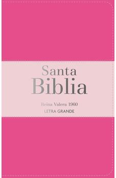 Biblia RVR 1960 Letra Grande Tamaño Manual Tricolor Fucsia Palo Rosa Fucsia con Cierre e Índice
