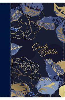 Image of Biblia NTV Manual Letra Grande con Filament Símil Piel Azul Oscuro Índice Letra Roja