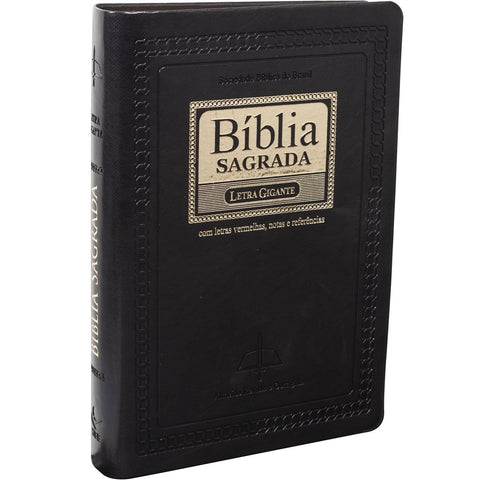 Image of Biblia Em Portugués ARC065TILGILV Tapa Imitación Cuero Negro Noble Índice Digital