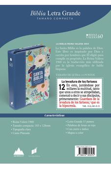 Image of Biblia RVR 1960 Compacta Letra Grande 11 puntos Símil Piel Azul Cobalto Claro con Cierre y Índice