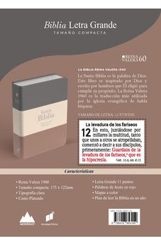 Image of Biblia RVR 1960 Compacta Letra Grande 11 puntos Símil Piel Gris Beige Marrón