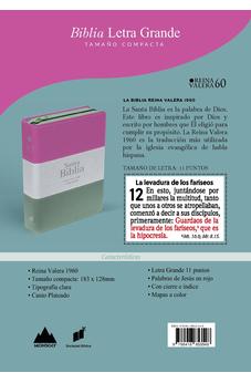 Image of Biblia RVR 1960 Compacta Letra Grande 11 puntos Símil Piel Magenta Verde Glacial Verde Grisaceo con Cierre y Índice