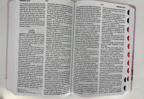 Image of Biblia RVR 1960 Letra Grande Mamual Rosa Flores Índice