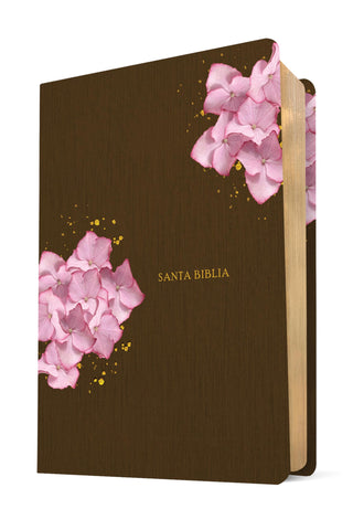 Image of Biblia NTV de Estudio del Diario Vivir Símil Piel Café Rosa Letra Roja