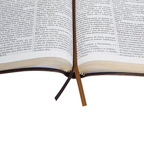 Image of Biblia Em Portugués ARC065TILGILV Tapa Imitación Cuero Marrón Noble Índice Digital
