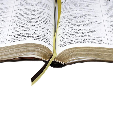Image of Biblia Em Portugués NTLH085TILEXG Tapa Imitación Cuero Marrón Ocuro Índice Digital