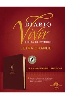 Biblia RVR 1960 de Estudio del Diario Vivir Letra Grande Símil Piel Vino Tinto Índice Letra Roja