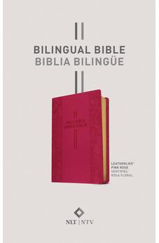 Image of Biblia Bilingüe NLT/NTV Piel Pink Rose