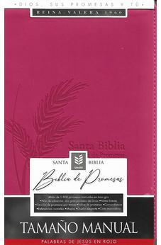 Biblia RVR 1960 Promesas Letra Grande Tamaño Manual Rosada Cierre con Índice