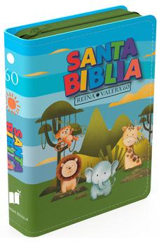 Biblia RVR 1960 Bolsillo para Niños Animales Vinilo con Cierre