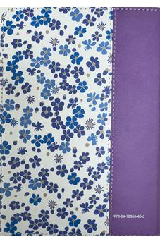 Biblia RVR 1960 Compacta Símil Piel Flores Lila Claro