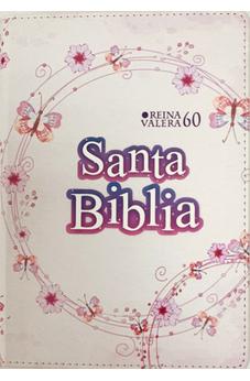 Image of Biblia RVR 1960 Compacta Símil Piel Juvenil Mariposa Palo Rosa