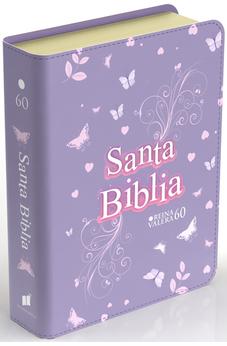 Biblia RVR 1960 Compacta Símil Piel Juvenil Mariposa Lila