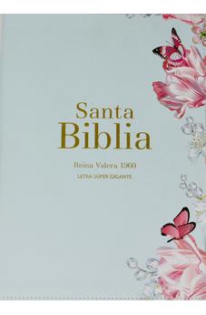 Image of Biblia RVR 1960 Letra Súper Gigante Símil Piel Salvia Claro