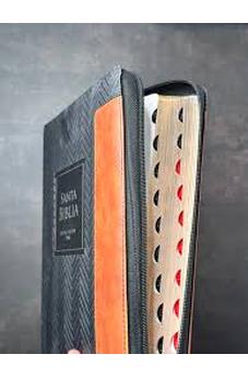 Image of Biblia RVR 1960 Letra Súper Gigante 095czti Geométrico Negro Café SÍmil Piel Canto Pintado