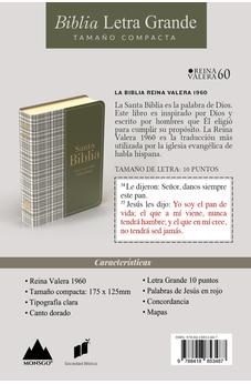 Biblia RVR 1960 Compacta Símil Piel Cuadros Beige