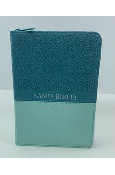 Image of Biblia RVR 1960 Compacta Duotono Turquesa con Índice y Cierre