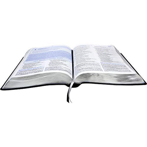 Image of Biblia Em Portugués NA085BD Tapa Negro Canto Plateado Taco en Dos Colores