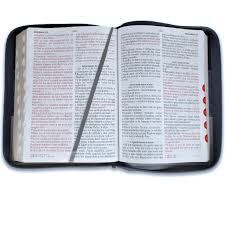 Image of Biblia RVR 1960 Letra Gigante Tricolor Negro Gris Símil Piel con Índice y Cierre