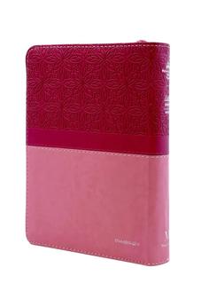 Image of Biblia RVR 1960 Letra Grande Tamaño Manual Bifloral Rosa Símil Piel