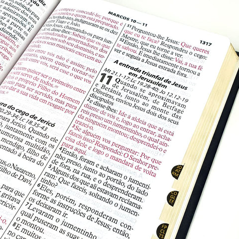 Image of Biblia Em Portugués RA085TILEXGLV Tapa Imitación Cuero Negro Índice Digital