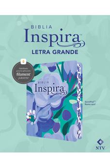 Image of Biblia NTV Inspira Letra Grande con Filament Símil Piel Ramo azul