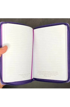 Image of Libreta Imitación Piel Púrpura con Cierre: Amor de Dios
