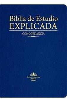 Biblia RVR 1960 de Estudio Explicada Piel Azul con Índice