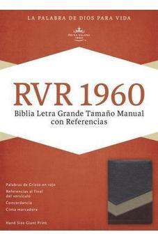 Biblia RVR 1960 Letra Grande Tamaño Manual con Referencias Verde Beige y Café