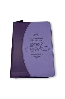 Image of Libreta Imitación Piel Púrpura con Cierre: Amor de Dios