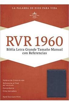 Biblia RVR 1960 Letra Grande Tamaño Manual Azul Zafiro Símil Piel