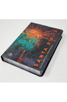 Biblia RVR 1960 de Promesas Letra Gigante Negro Naranja Verde Símil Piel