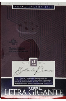 Biblia RVR 1960 de Promesas Letra Gigante Marrón Líneas Símil Piel
