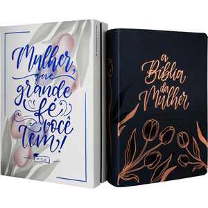 Biblia Em Portugués NAA da Mulher Biblia de La Mujer Nueva Edición Nueva Almeida Nova Edicao Capa Azul Marinho