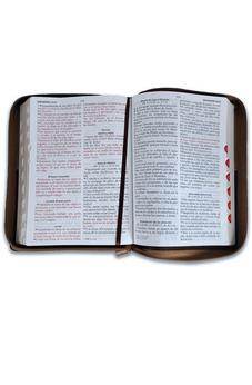 Image of Biblia RVR 1960 Letra Gigante Café Ichtus Símil Piel con Índice y Cierre