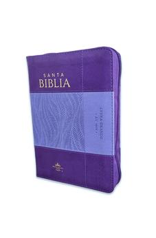 Biblia RVR 1960 Compacta Duotono Lila Símil Piel con Índice y Cierre
