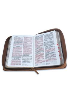 Biblia RVR 1960 Bolsillo Duotono Café Símil Piel con Índice y Cierre