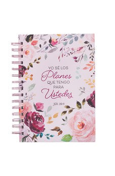 Diario Espiral Rosado Floral los Planes Jer 29:11