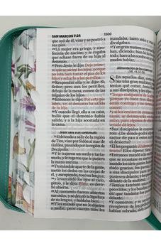 Image of Biblia RVR 1960 Letra Grande Tamaño Manual Mariposas Turquesa Símil Piel