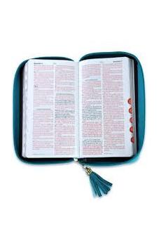 Image of Biblia RVR 1960 Chequera Turquesa Símil Piel con Índice y Cierre