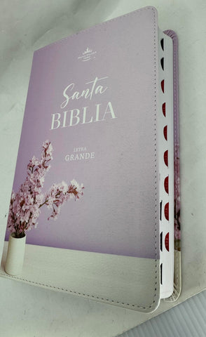Image of Biblia RVR 1960 Letra Grande Símil Piel Lila Jarrón