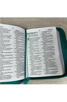 Biblia RVR 1960 Compacta Turquesa Floral Símil Piel con Cierre