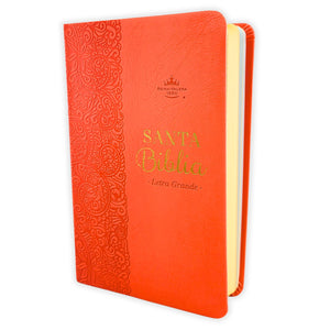 Biblia RVR 1960 Tamaño Manual Letra Grande 12 pt SÍmil Piel Lila Morado con Cierre Bitono